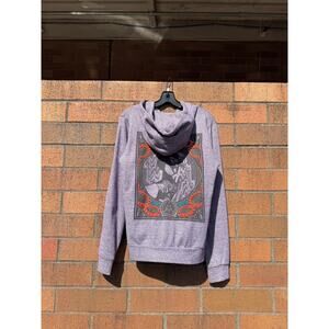 Women's Y2K Obey Vintage Power to the People Zip Up Purple Sweatshirt Hoodie